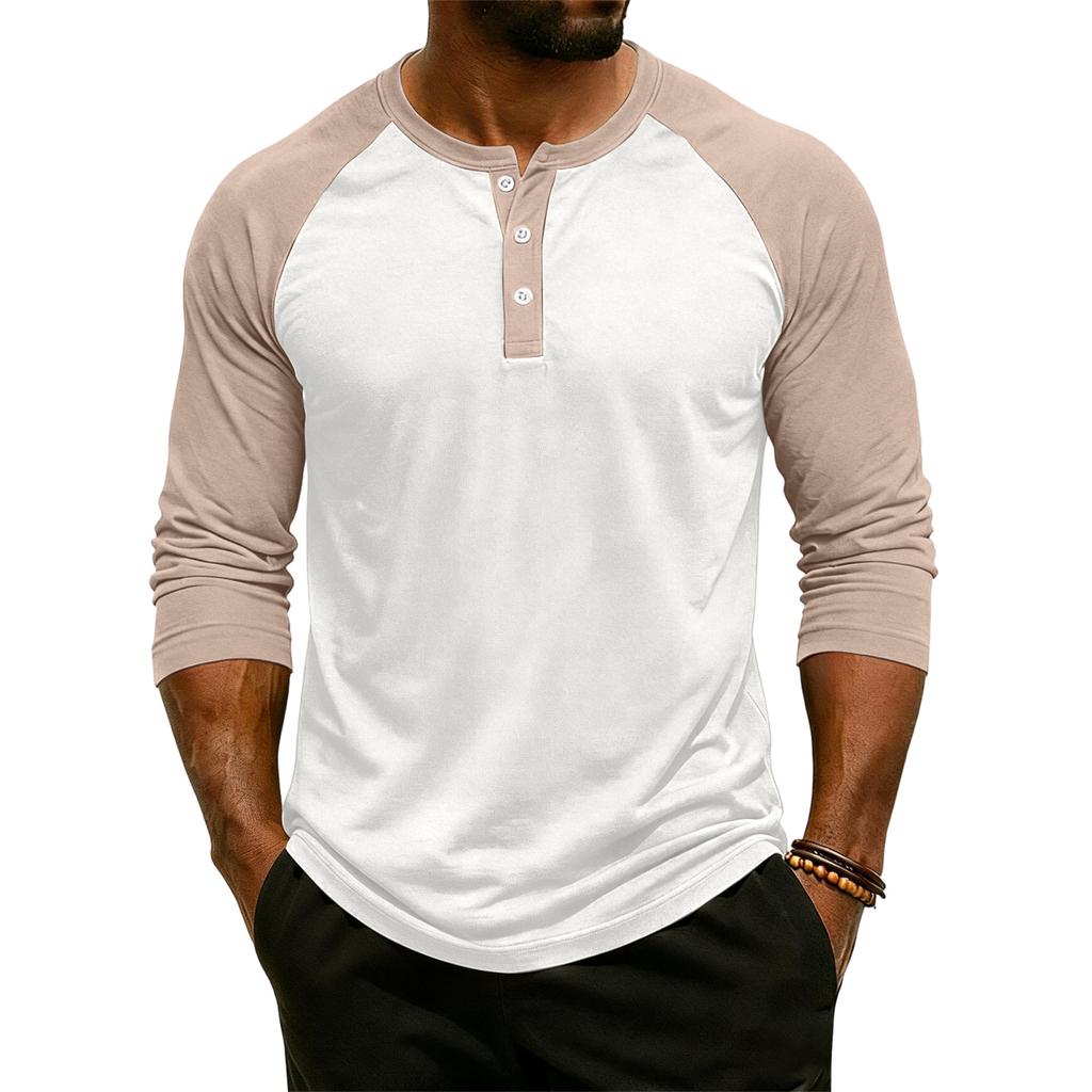 Men's Raglan Sleeve Three-quarter Sleeve Top