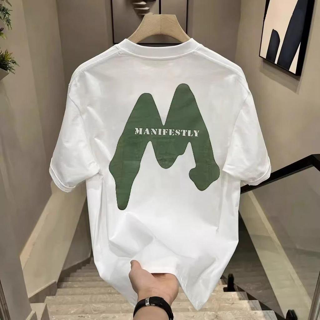 2024 Trendy Men's High-End Cotton Short-Sleeve T-Shirt: Casual, Loose, and Versatile Design