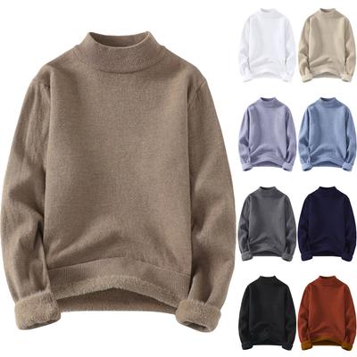 Herren Einfarbig Plus Fleece Pullover Strickpullover Herren Casual Plus Fleece Unterhemd