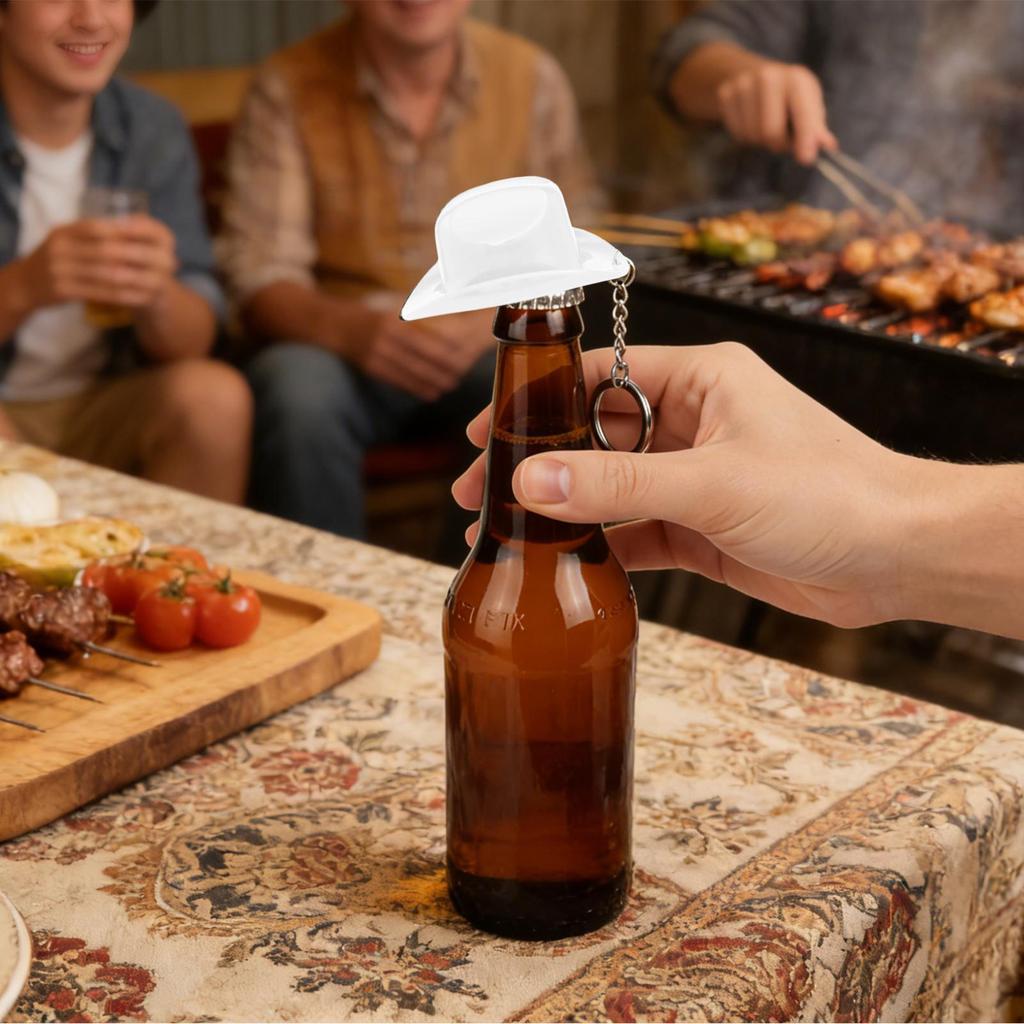 Retro cowboy hat bottle opener keychain Charm Cowboy Hat Shape Beer Keychain For Tote Bag Backpack Car Keys Birthday Party Bar