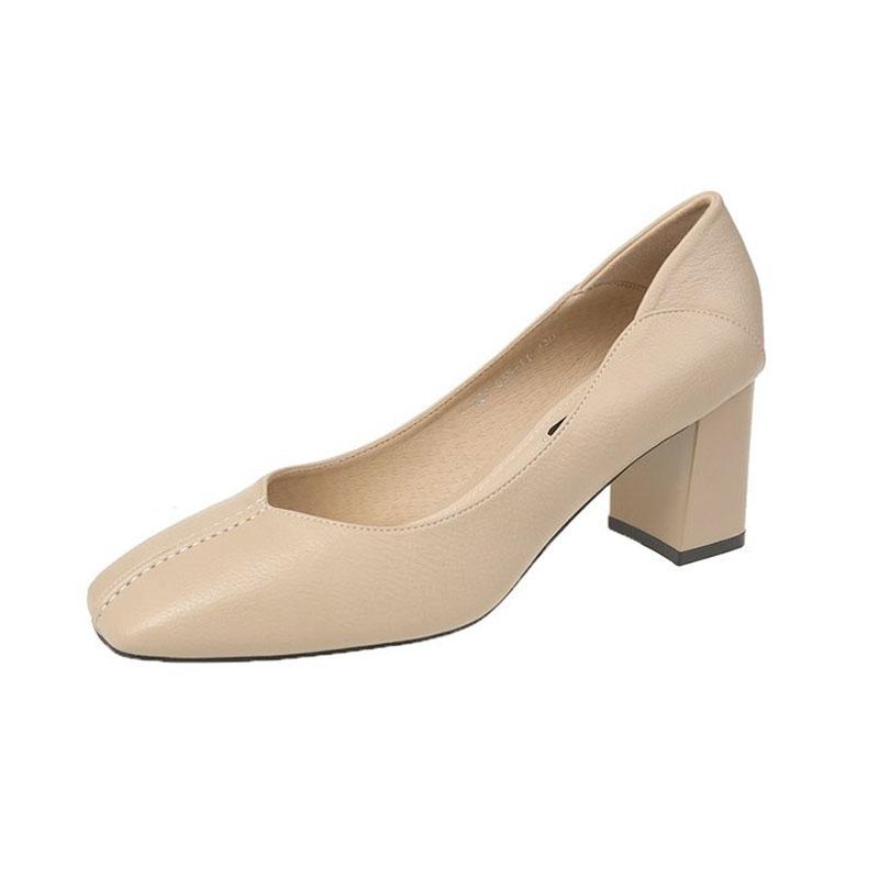 PU Leather Women Pumps High Heels Spring Square Toe Fashion Shoes Women Work Formal Shoes Elegant 2025 New zapatos mujer WSH4384