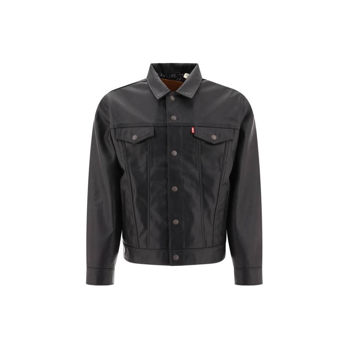 

Куртка мужская кожаная Levis Solid Color Button Down Shiny Leather Jacket Black A5019-0000 M