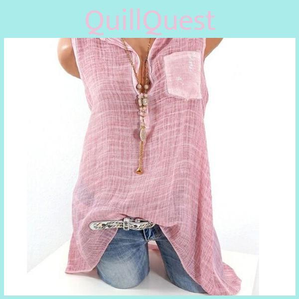 Elegant Ladies Fashion V-neck Sleeveless Perspective T-shirt For Stylish Looks