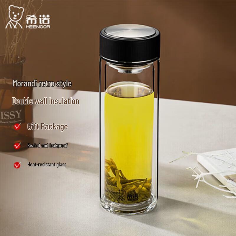 Xinuo Double-Layer Anti-Scalding Glass Tea Cup