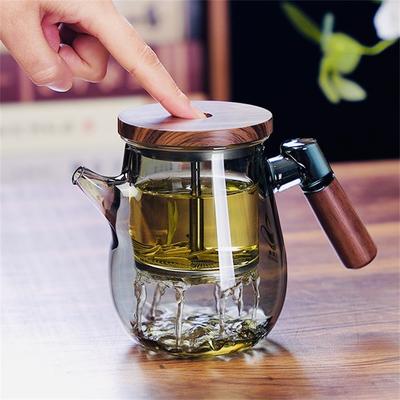 600ml One Tough Tea Filtering High Borosilicate Glass Teapot Lazy Household Brewing Tea Kettle Kung Fu Teaware Set