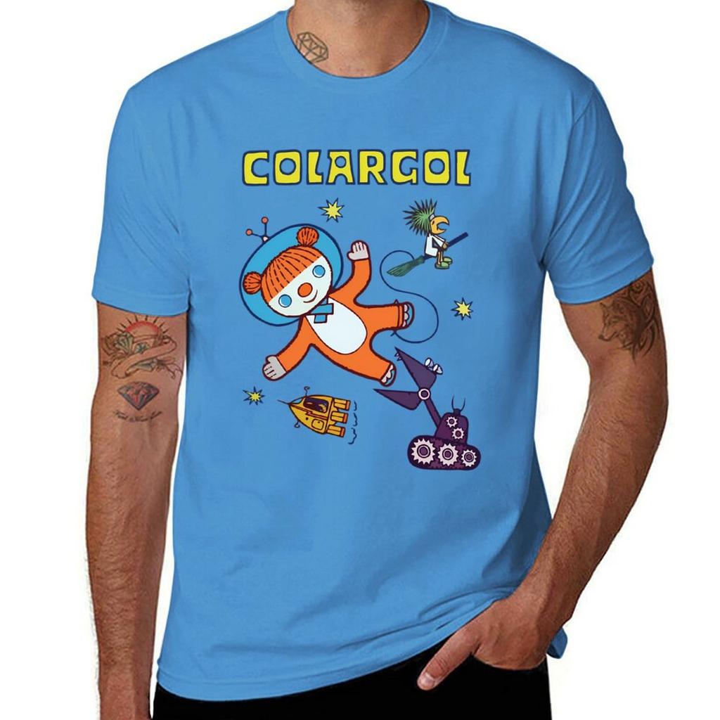 Colargol Bär im Weltraum T-Shirt Vintage Koreanische Mode Ästhetische Kleidung Schnelltrocknende Herren Weiße T-Shirts