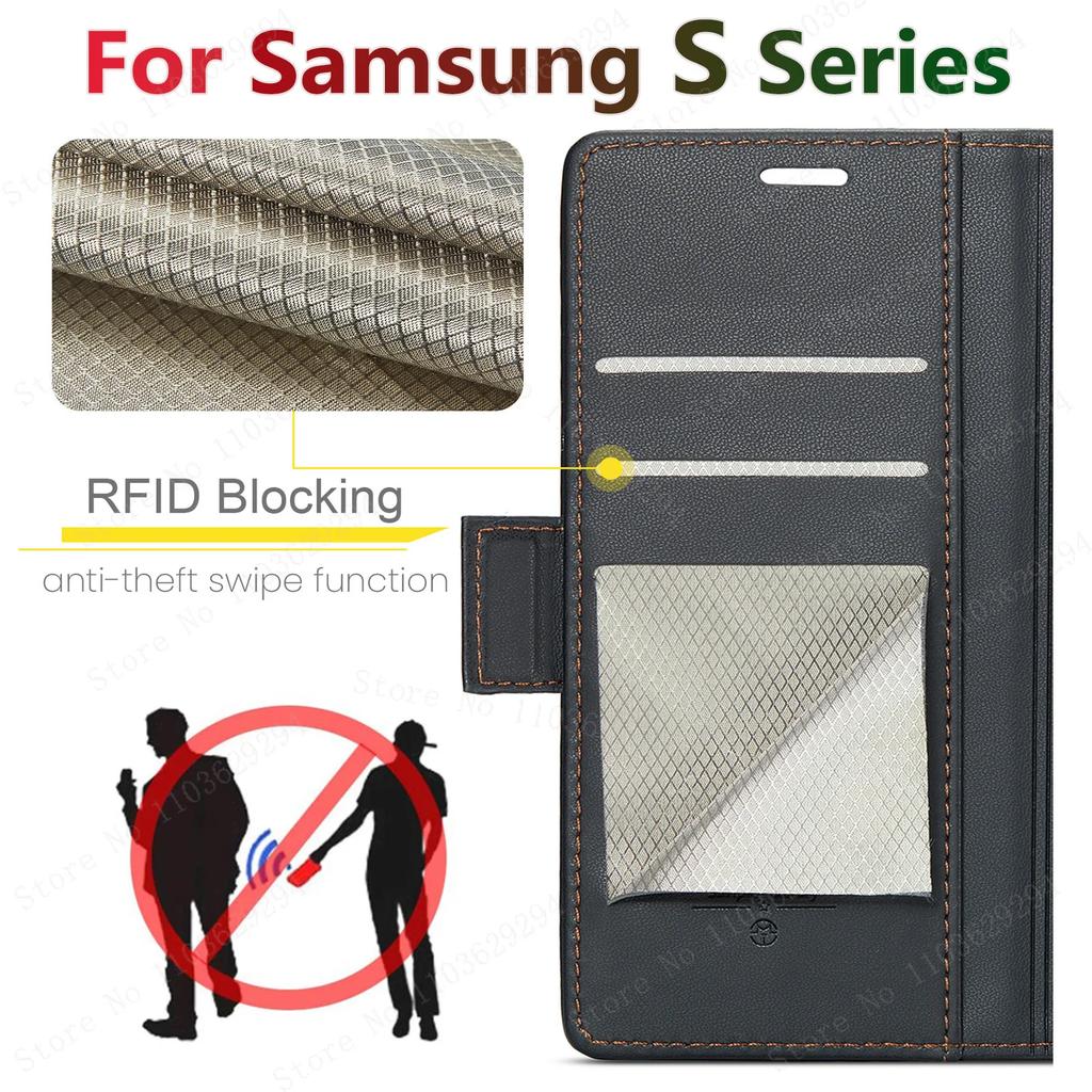 Magnetic Charging Flip Wallet Cards Leather Case For Samsung A57/37/27/17/07/56/36/26/16/06 S26 S25 S24 S23 Ultra FE Plus Cover