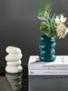 Plastic spiral vase, Nordic style creative flower arrangement, container decoration, dry and wet vase, imitation glaze.