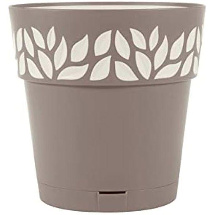 Rangement - STEFANPLAST - Vaso Cloe en Polipropilene avec réservoir - Couleur Tortora - 20cm