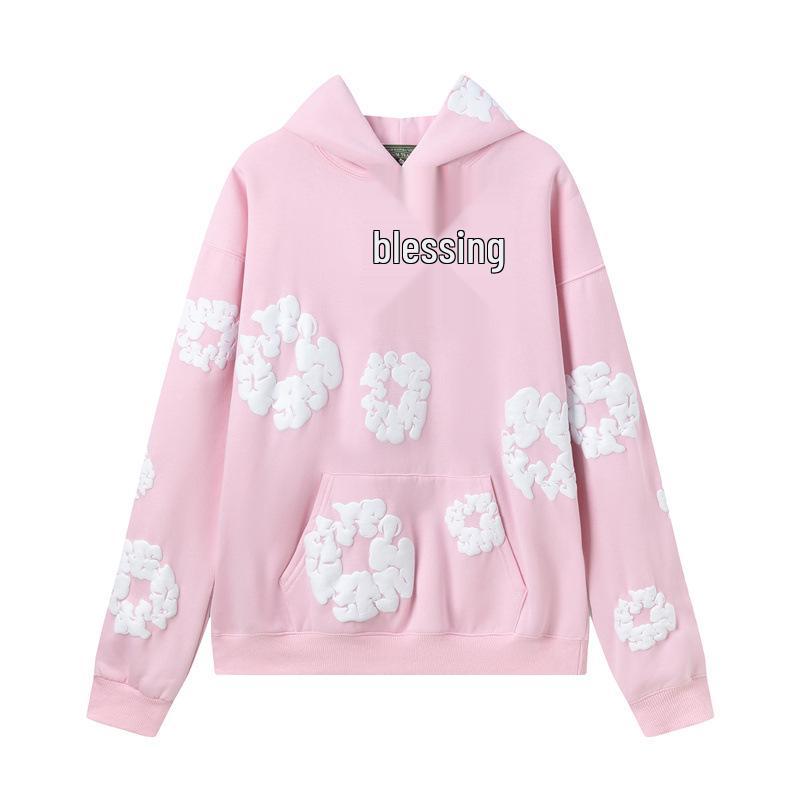 Set Casual pentru Cuplu Denim Tears Kapok Foam Print Stil American - Hanorac și Pantaloni de Trening