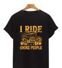 Printed with Retro Motorcycle Patterns Casual Cotton Shortsleeved Mens Printed Tshirt