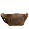 New Retro Genuine Leather Men's Waist Bag with Crazy Horse Leather Large Capacity Men's Bag Multi Functional Head Layer Leather Bag