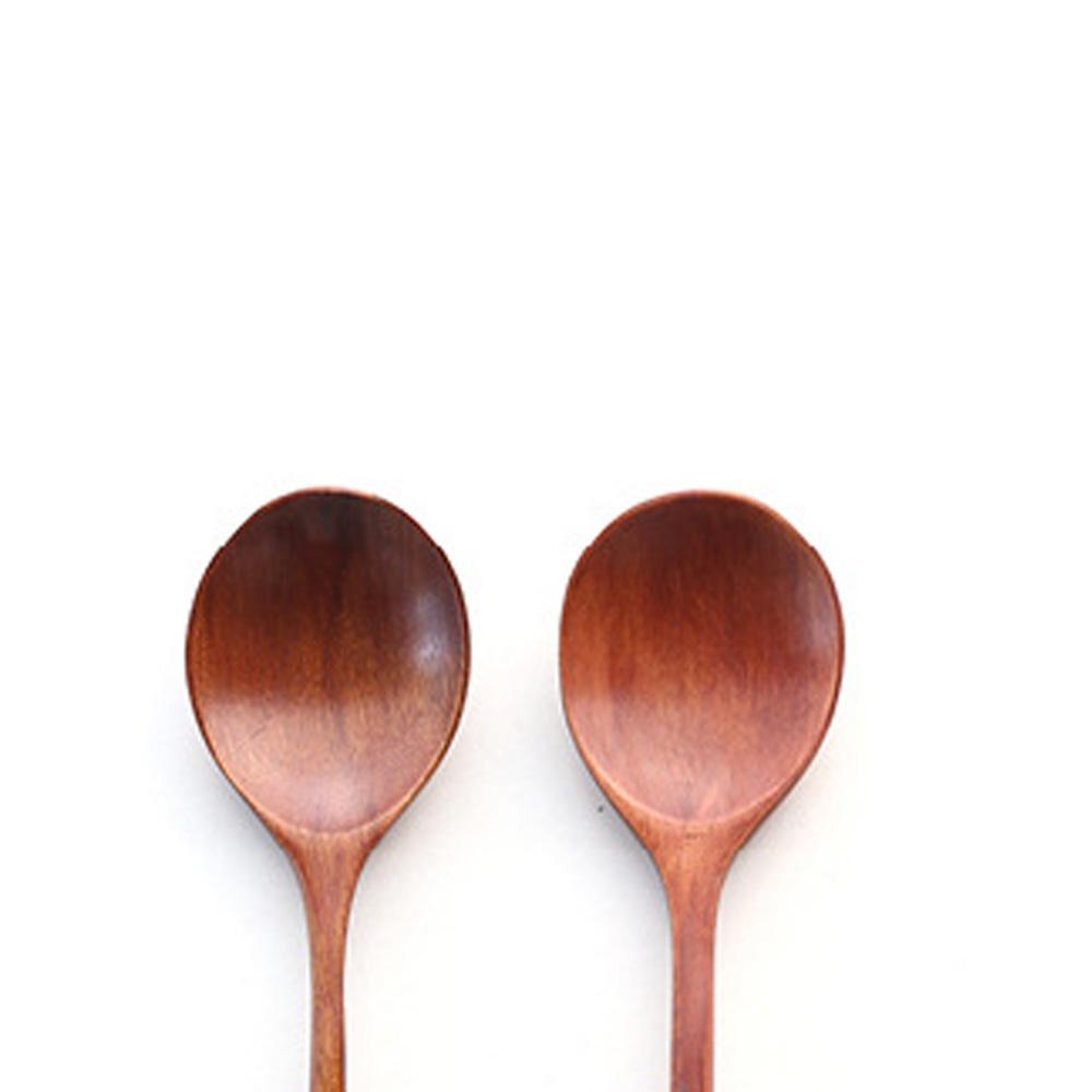 Style Round Spoon Head Teaspoon Kitchen Ice Cream Coffee Tableware Wooden Spoon Soup Spoon Utensils