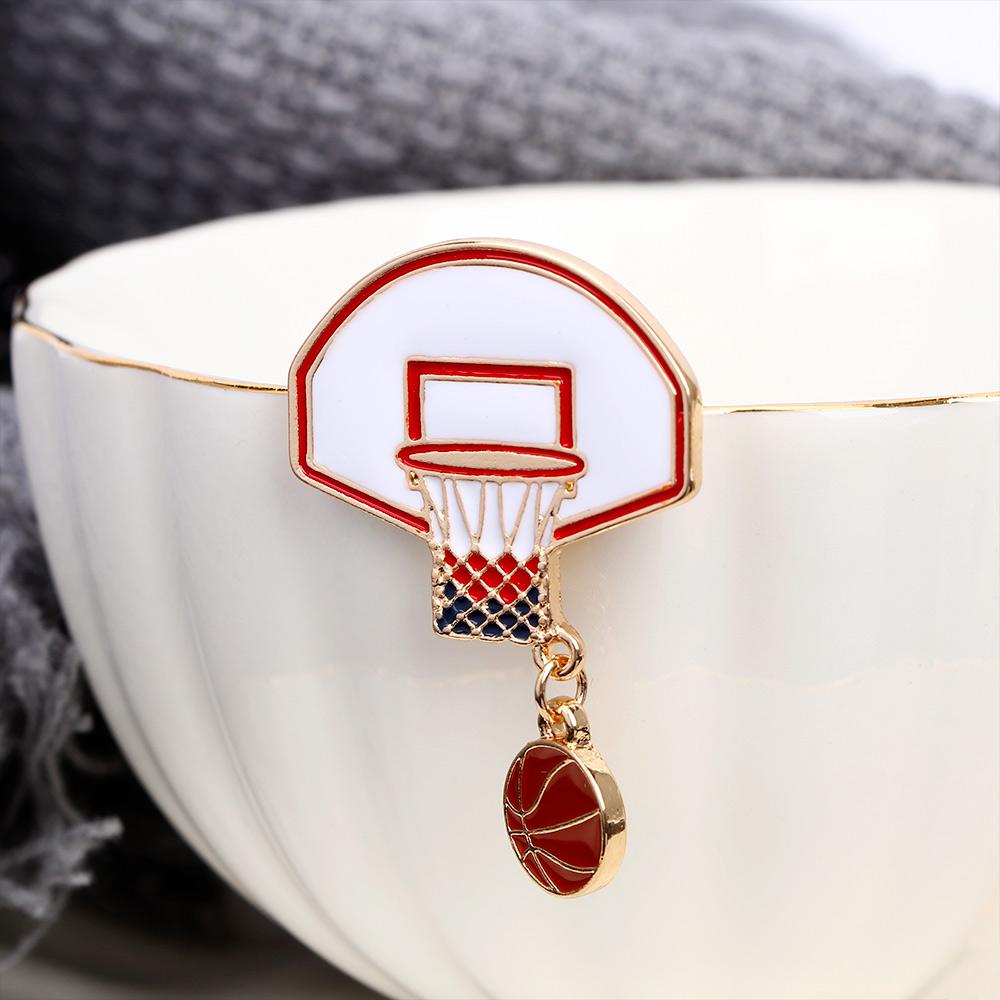 

Creative New Basketball Frame Metal Exquisite Brooch Fashion Jewelry Badge Pin