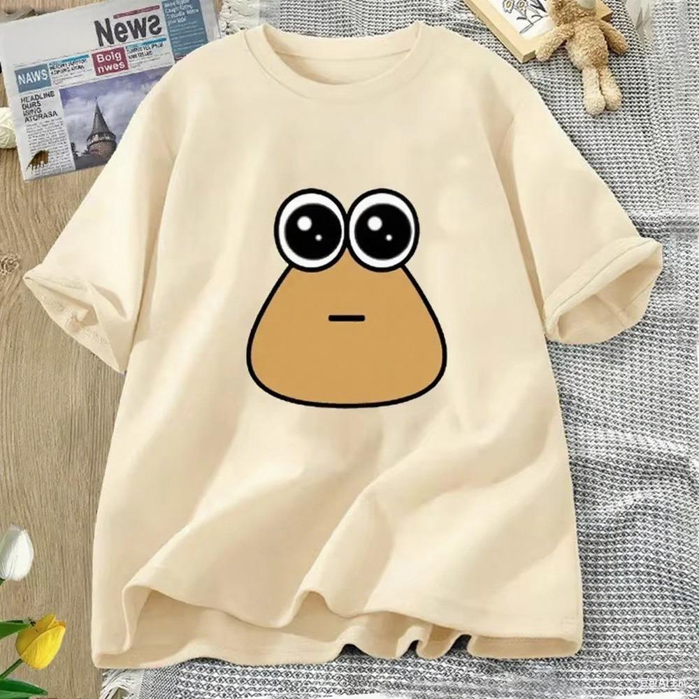 Hungy Pou Uwu Graphic Tees Funny Print Oversized Women Tops T-shirt Clothing Streetwear Short Sleeve Tee Shirt Tops