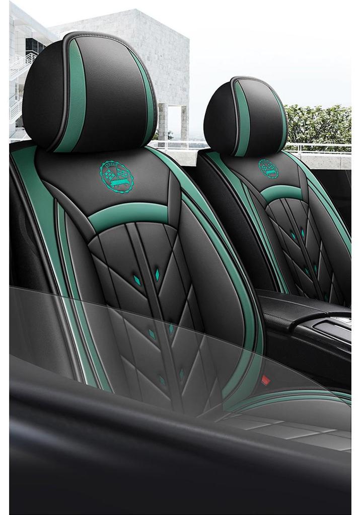 Universal Full Leather Car Seat Cushion for Five-Seaters - All-Season Coverage
