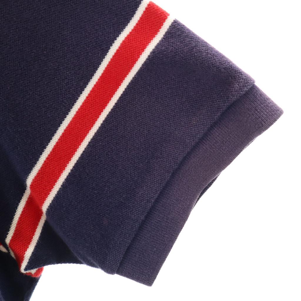 Polo by Ralph Lauren border Short sleeve Polo shirt M Navy system Men's Used