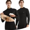 MiiOW [7A Antibacterial Goose down Silk] Men's Thermal Underwear Set, Fleece-Lined Thick Autumn Top And Bottom, Men's Warm Underwear Set