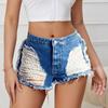 Women's Color Jeans Stretch Slim Fit Distressed Denim Shorts