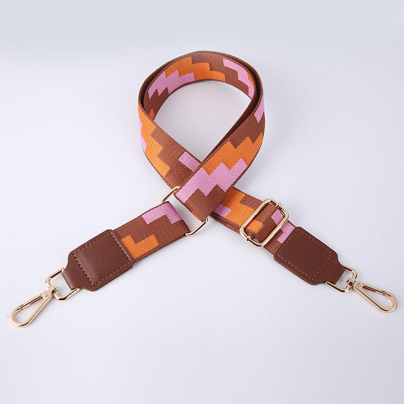 New Fashion Personalized Square Ethnic Style Bag Strap 38mm Adjustable Shoulder Strap Woven Polyester Bag Shoulder Strap