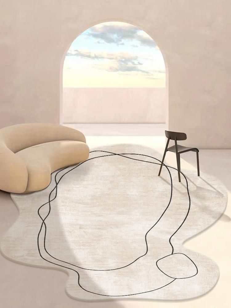 Ins Style Irregular Carpets for Living Room Decoration Rugs for Bedroom Decor Carpet Short Pile Floor Mat Home Non-slip Area Rug