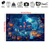Halloween Haunted House and Pumpkin Bat Background - Multi-functional Polyester Banner Background Cloth Horror Party