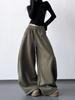 Women's 2025 American-Style Winter Sweatpants - Plus Velvet, Loose Drape, Wide-Leg, Floor-Length