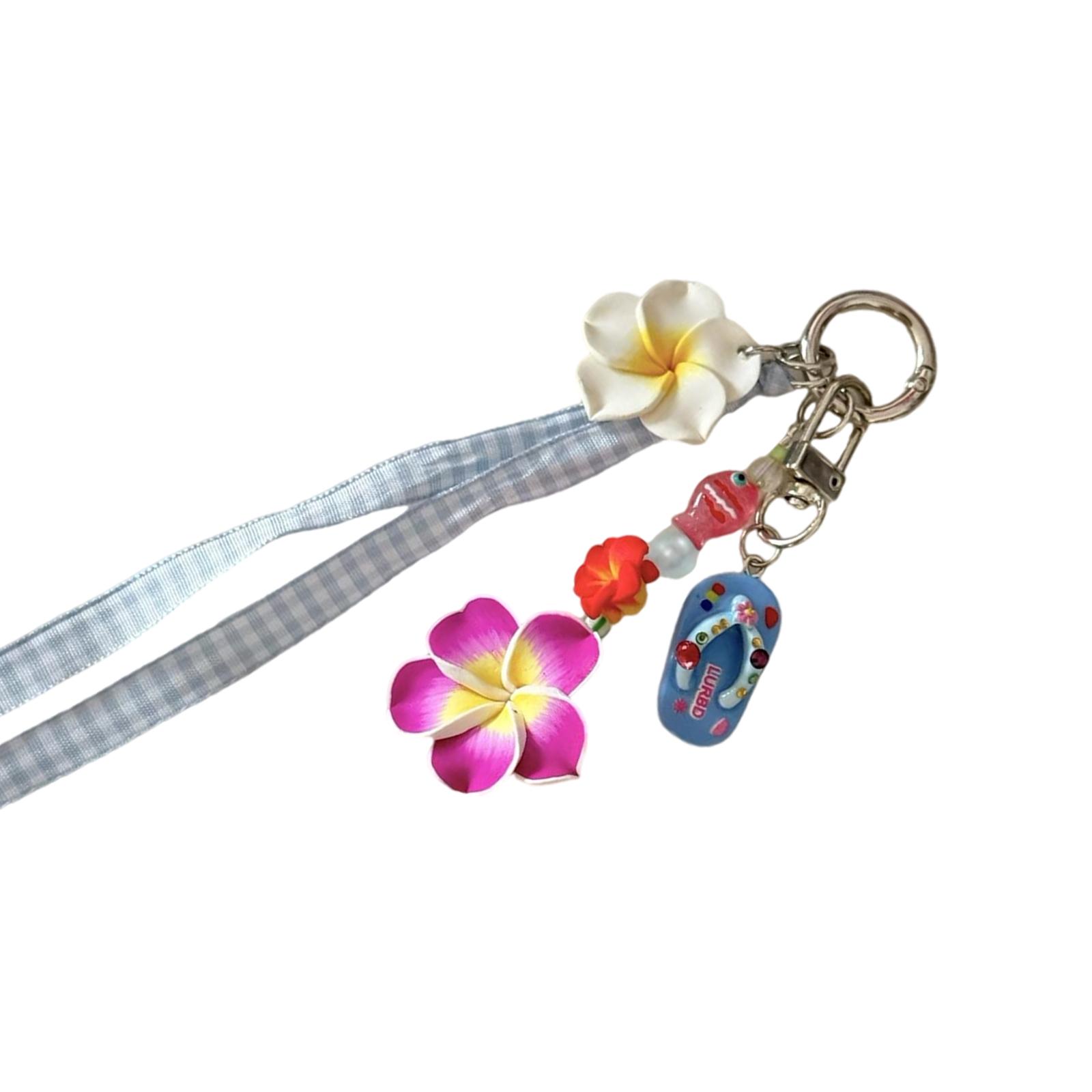 

Яркие летние островные стили Подвеска-мешочек для тапочек Портативный аксессуар для любителей путешествий и персонализированное украшение Веер