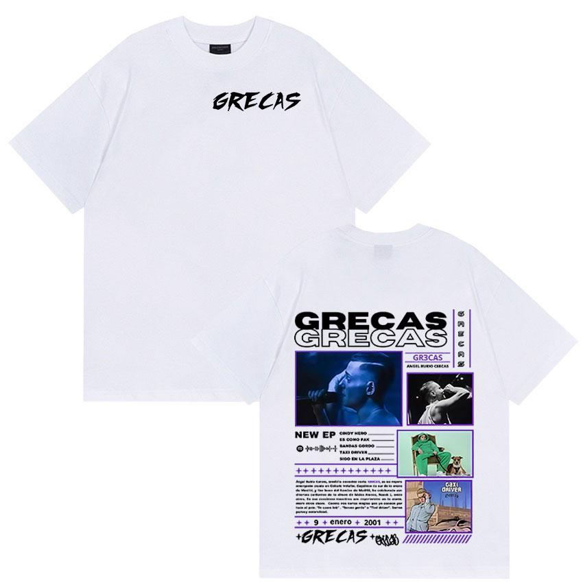 Rapper Grecas Tour 2026 Album Merch Tshirts Men Clothing Fashion Oversized Tshirt Casual Hot Sale Short Sleeve Tees Streetwear