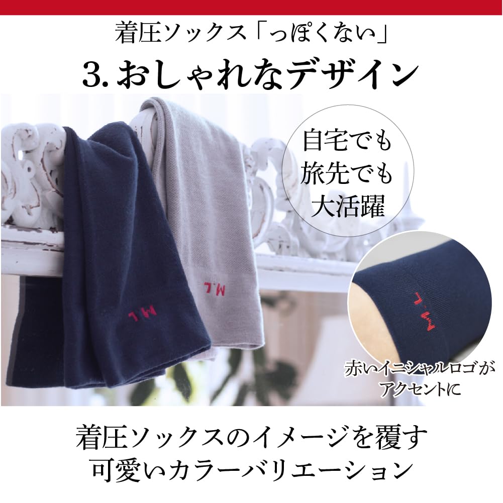 Compression Medical Socks in Loose Tone Legs While One Size Fits Reduces and Product Number 73452 MICHIKO.LIFE (Navy Blue) [Made Japan] Long,