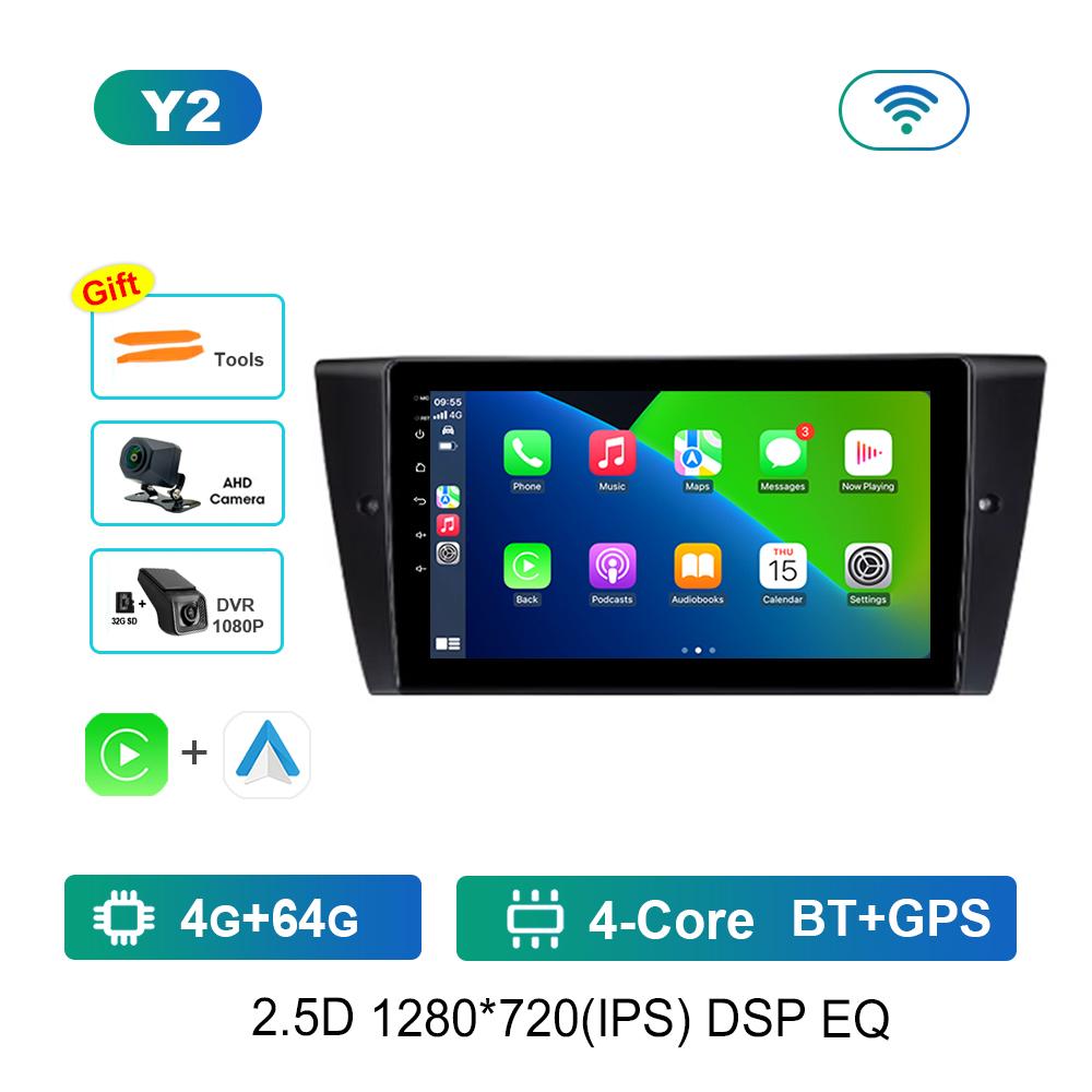 9 Inch for BMW 3-Series E90 E91 E92 E93 Android OS Car Audio Multimedia Player DSP Stereo Head Unit 4G Carplay IPS Screen WiFi