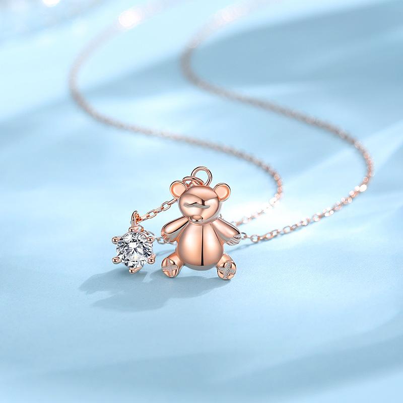 

Ожерелье с подвеской в виде медведя, женский нишевый дизайн, корейская версия, цепочка на ключицу, цепочка на свитер для девушки, новогодний подарок