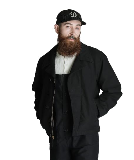 

Schott CIVILIAN DECK JACKET, Men s, Size S, 010, Black, 782-4252012