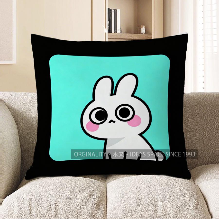 2D Niedlicher Kaninchen-Ausgucker: Entzückendes Kissenbezug Design Muster Kissenbezug Geeignet für Sofa Schlafzimmer Auto Kissenbezug