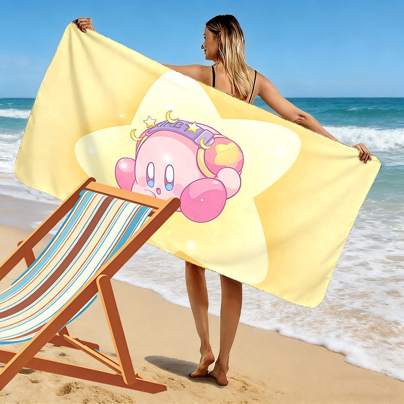 Kirby2 Print Beach Towel, Large Soft Quick Dry Towel for Beach Camping Swimming