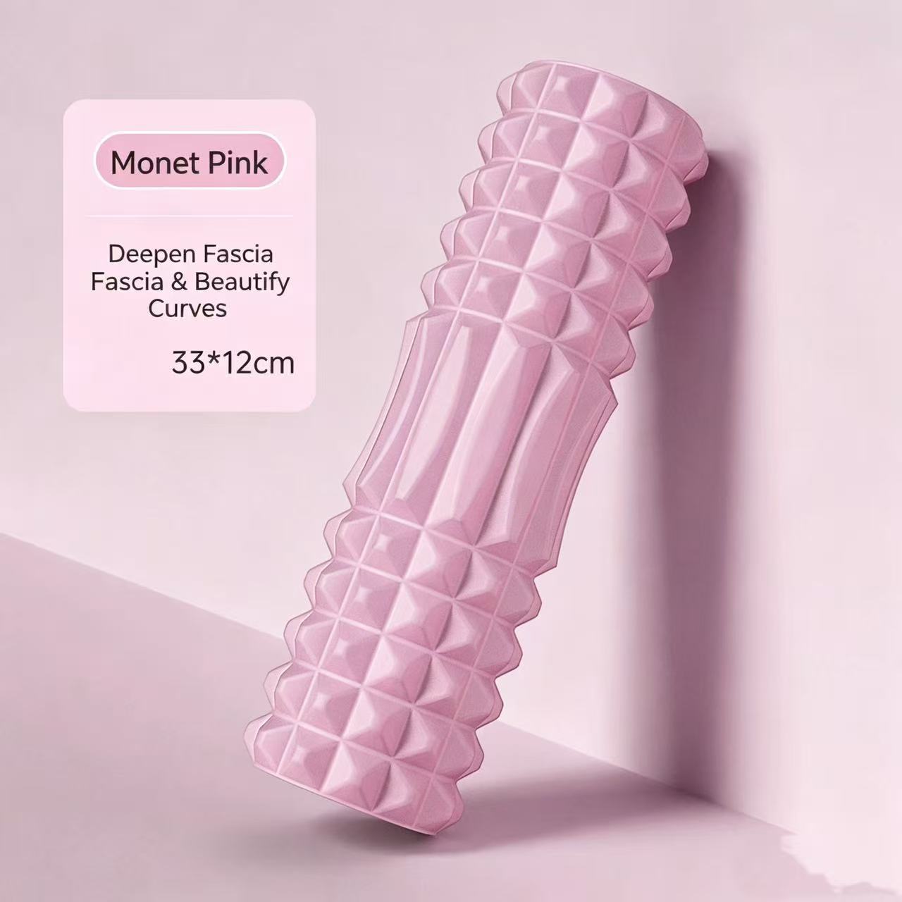EVA Hollow Yoga Column Crescent Mace 33cm Foam Shaft Muscle Relaxer Camouflage Pattern Foam Roller Medium Firmness Yoga Gear 12*33cm
