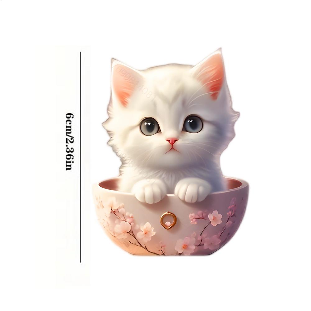 2D Acrylic Car Air Conditioning Vents Aromatherapy Cute Cat Animal Clip Air Outlet Freshener Auto Interior Accessories