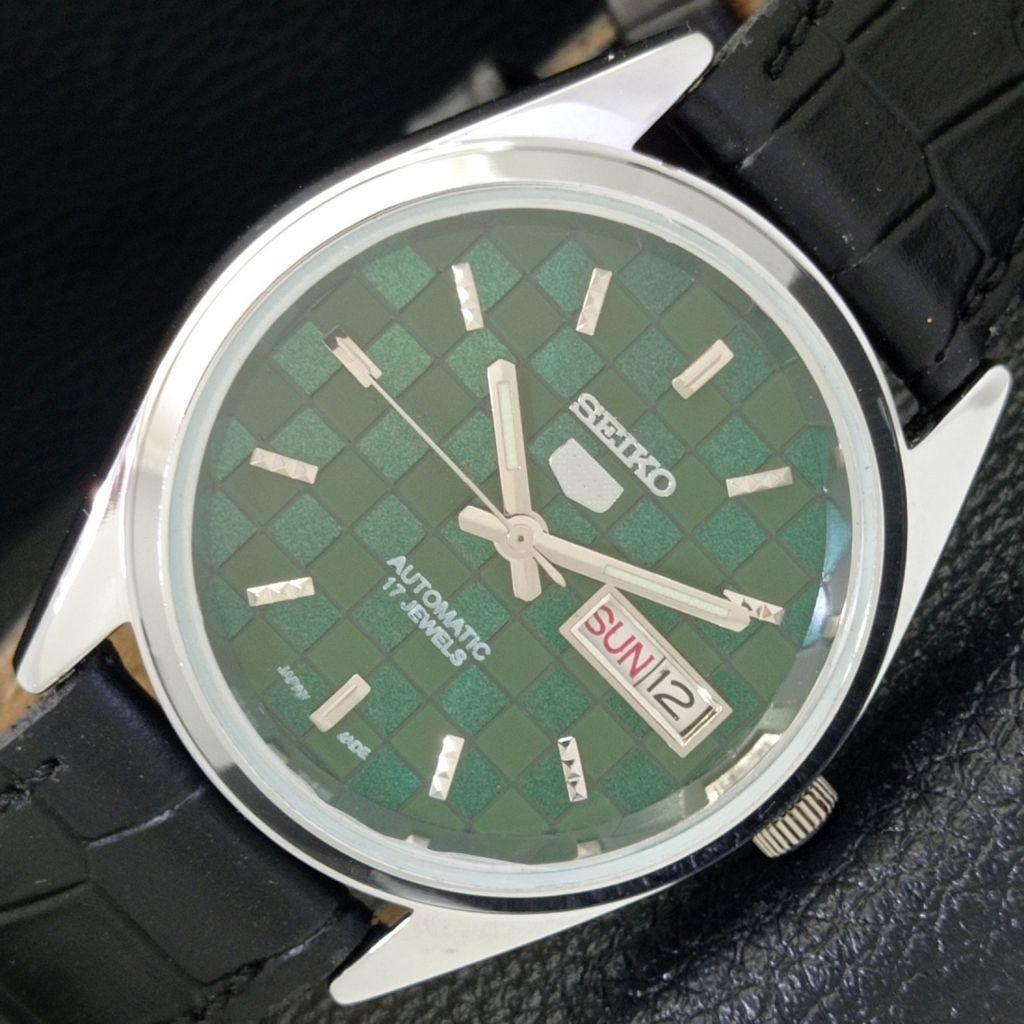 

AUTOMATIC SEIKO 5 JAPAN MENS 6309A REFURBISHED GREEN COLOR DIAL WATCH a440310-4 Sk-a440310