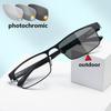 Business Men's Photochromic Reading Glasses Metal Frame HD Sunglasses Women's Color Changing Presbyopic Eyeglasses Diopter