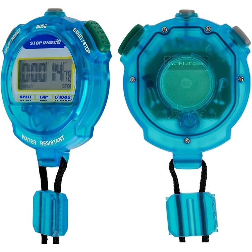 CREPHA Digital Stopwatch Sports Alarm Lap Countdown Timer Blue TEV-4013-BL