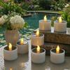 6 Stück Solarbetriebenes Kerzenlicht für den Außenbereich, wasserdicht, flammellos, für Party, Garten, Zuhause, Rasen, Tisch, Valentinstags-Atmosphäre-Dekor