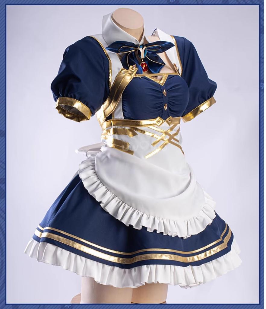 Pupubanbanya Ishtar Cosplay Costume (Lavender), Christmas Halloween Costume, Maid Outfit, Size S
