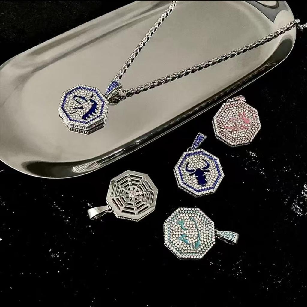 Jackie Chan Maceraları Zodyak Tam Elmas Kolye Kolye Aksesuarları Erkek Solmaz Sokak Tasarımı Hip Hop Tarzı