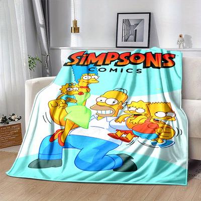 Die Simpsons Cartoon Decke, Kurzer Plüsch Niedliche Warme Decke, Wohnzimmer Heimdekoration Sofa Vier Jahreszeiten Reisen