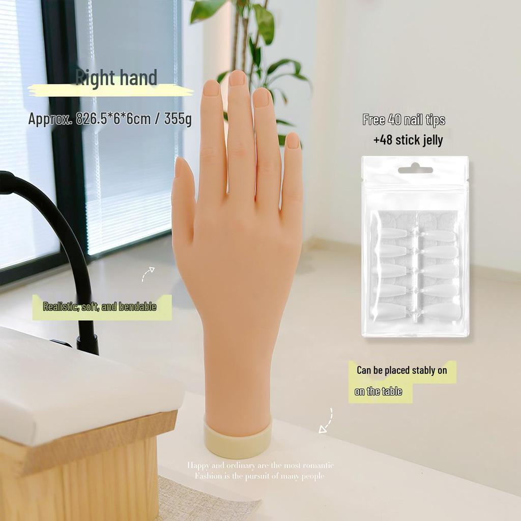Soft Bendable Manicure Practice Hand Model for Nail Display and Training