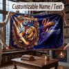 Animals Theme Throw Blanket Custom Name Text Personalized Blanket Soft Cozy Blanket for Home Sofa Bed