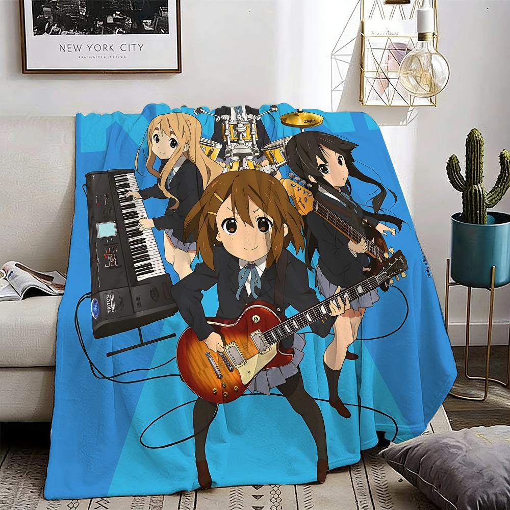 Classic cute Anime K-ON Throw Lightweight 240g Flannel Blanket Soft Skin-friendly for Summer Cooling 75X95CM
