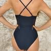 2025 Evropské a americké sexy jednodílné plavky s vysokým pasem