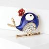Cute Enamel Bird Brooches for Women Unisex Rhinestone Animal Pins Event Funny Luxury Gifts Friends Clothes Decoration