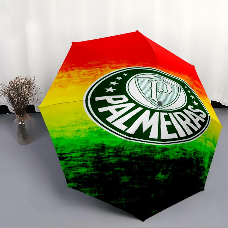 Printed SE Palmeiras logo Folding Umbrella,Outdoor,Leisure,And Travel Umbrella,Durable Umbrella Fabric,Birthday And Holiday Gift